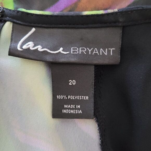 Lane Bryant Top Womens 20 Sleeveless Scoop Edgy Abstract Botanical Camo Black - Picture 4 of 10